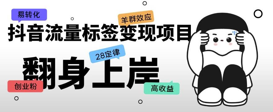 抖音流量标签变现项目，抖音创业粉轻松转化，单价高收益简单-副业网