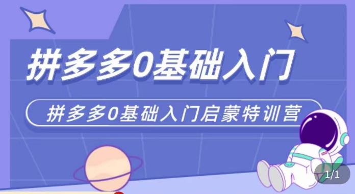 六一电商·拼多多运营0-1实操特训营，拼多多从基础到进阶的可实操玩法-副业网