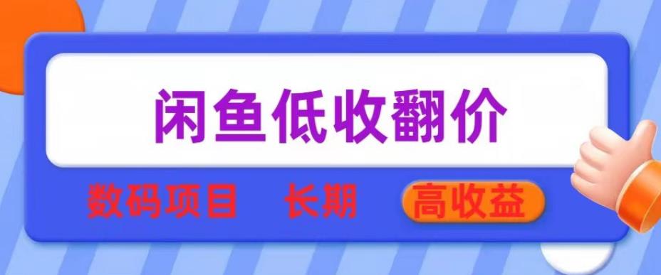 闲鱼低收翻价数码暴利项目，长期高收益【揭秘】-副业网