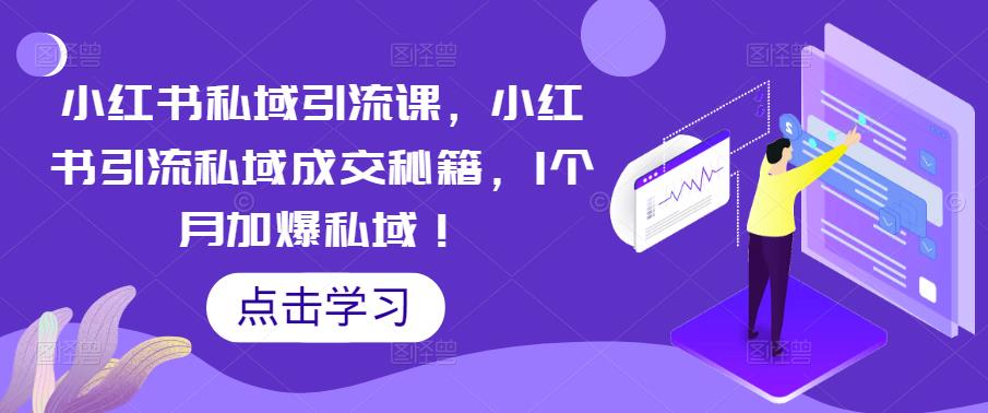 小红书私域引流课，小红书引流私域成交秘籍，1个月加爆私域！-副业网