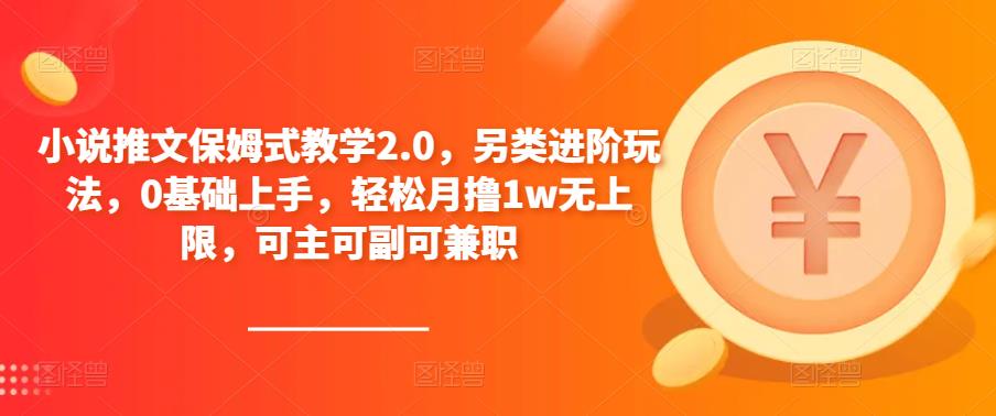 小说推文保姆式教学2.0，另类进阶玩法，0基础上手，轻松月撸1w无上限，可主可副可兼职-副业网