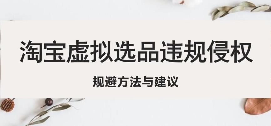 淘宝虚拟违规侵权规避方法与建议，6个部分详细讲解，做虚拟资源必看-副业网