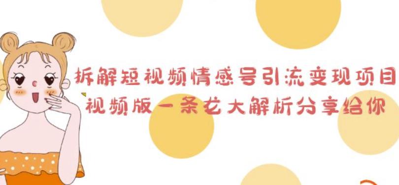 拆解短视频情感号引流变现项目，视频版一条龙大解析分享给你-副业网