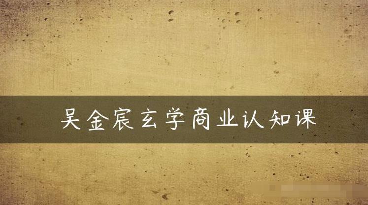 吴金宸玄学商业认知课，传统文化商业认知课-副业网