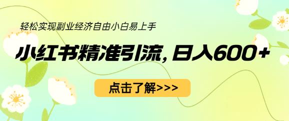 小红书精准引流，小白日入600+，轻松实现副业经济自由（教程+1153G资源）-副业网