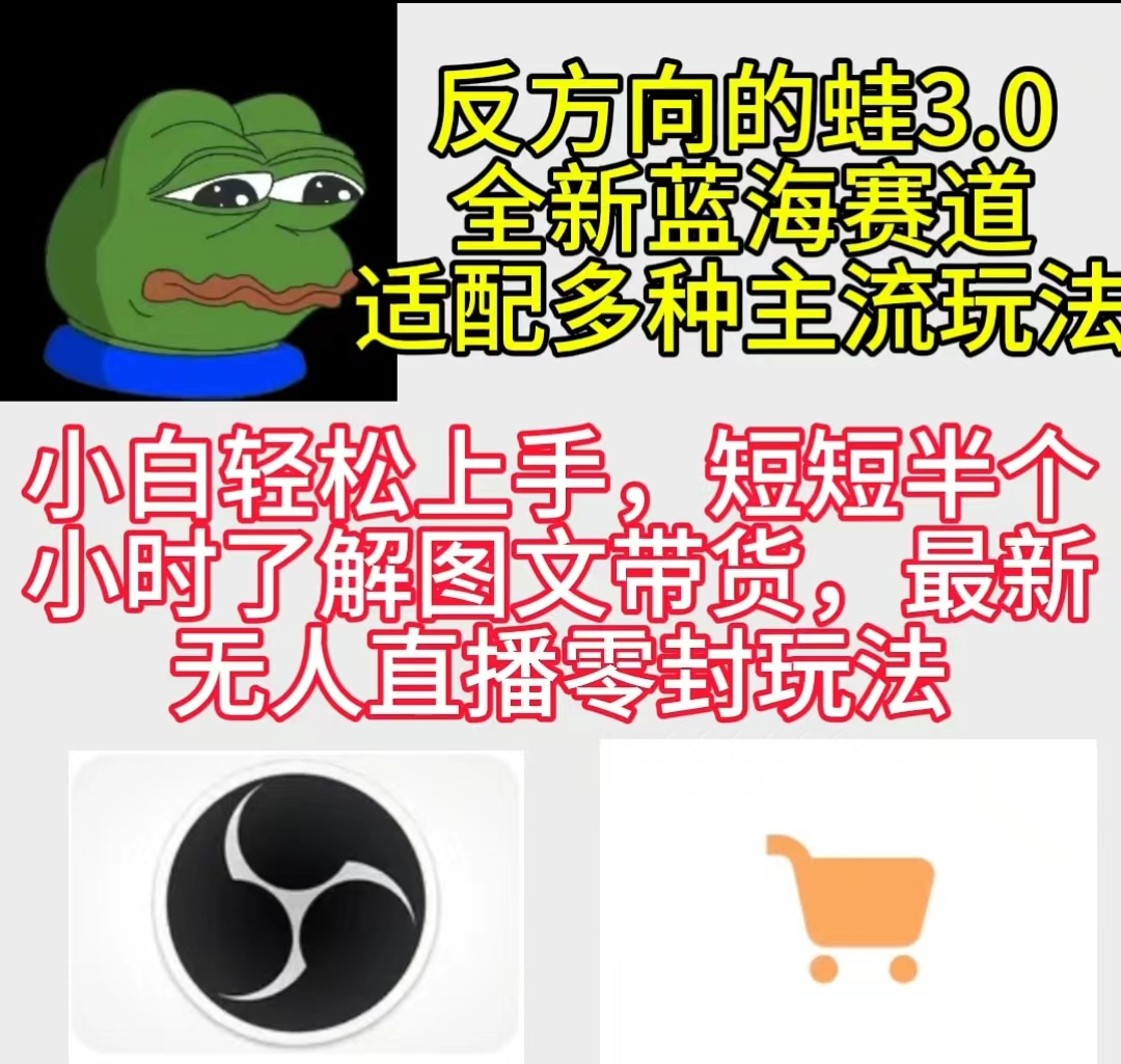 反方向的蛙3.0，图文最新玩法，变现多元化，新蓝海项目，小白轻松上手-副业网