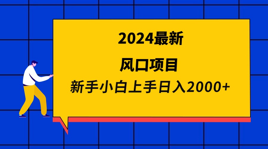 2024最新风口项目 新手小白日入2000+-副业网