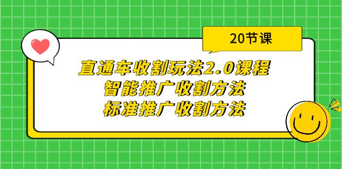 直通车收割玩法2.0课程：智能推广收割方法+标准推广收割方法-副业网