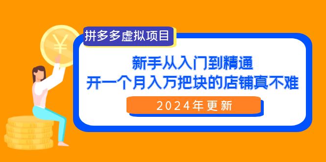 拼多多虚拟项目：入门到精通，开一个月入万把块的店铺 真不难-副业网