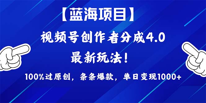 2024蓝海项目视频号，最新方法， 100%过原创，条条爆款，单日变现1K+，…-副业网