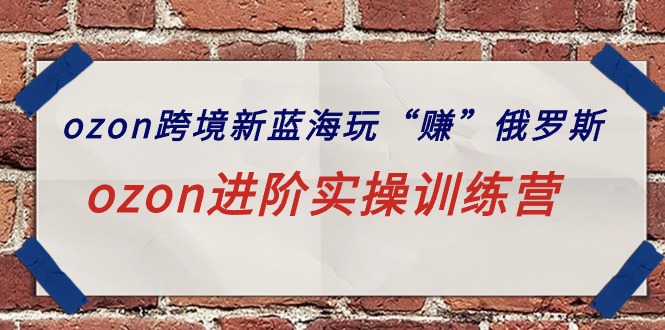 ozon跨境新蓝海玩“赚”俄罗斯，ozon进阶实操训练营-副业网