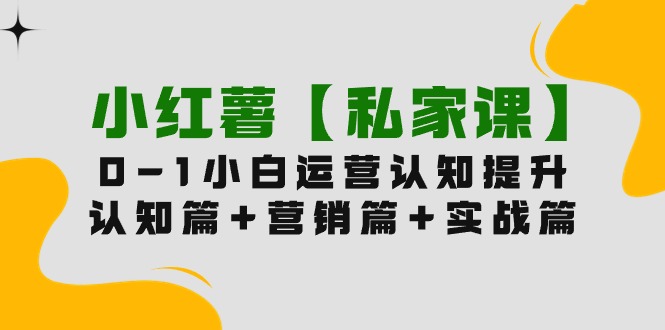 小红薯【私家课】0-1玩赚小红书内容营销，认知篇+营销篇+实战篇-副业网