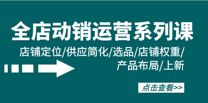 全店·动销运营系列课：店铺定位/供应简化/选品/店铺权重/产品布局/上新-副业网