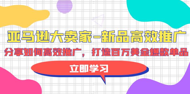 亚马逊 大卖家-新品高效推广，分享如何高效推广，打造百万美金爆款单品-副业网
