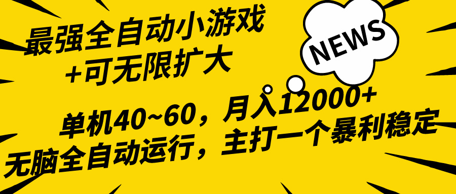 2024最新全网独家小游戏全自动，单机40~60,稳定躺赚，小白都能月入过万-副业网
