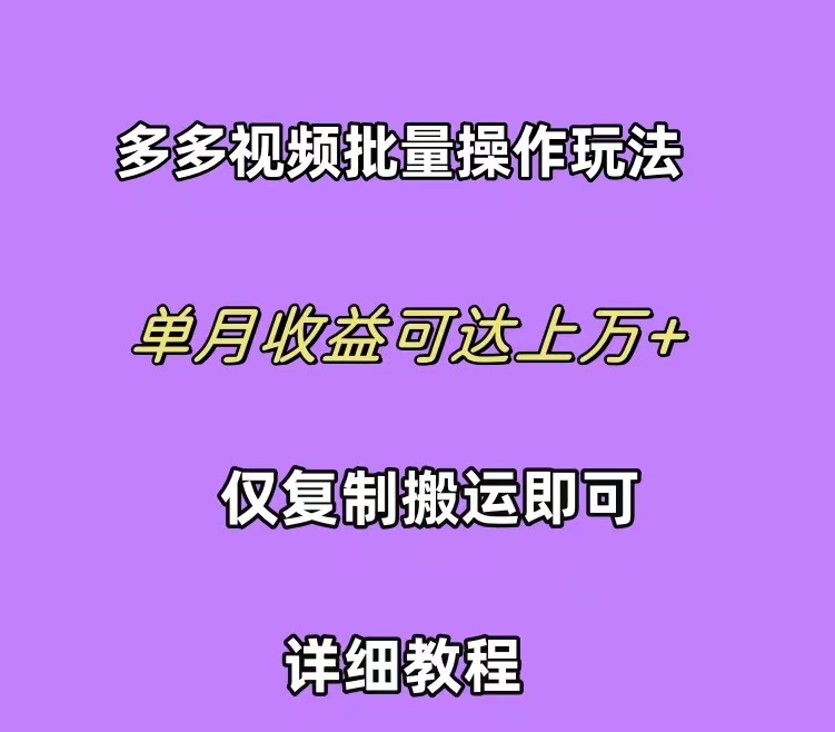 拼多多视频带货快速过爆款选品教程 每天轻轻松松赚取三位数佣金 小白必…-副业网