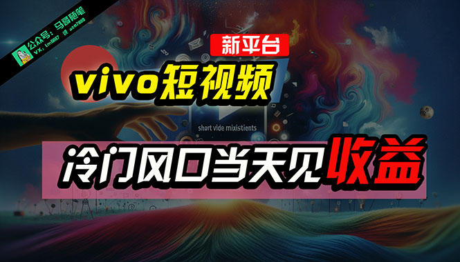 全新平台vivo短视频，新风口AI混剪无脑搬运，冷门风口当天见收益，7天…-副业网