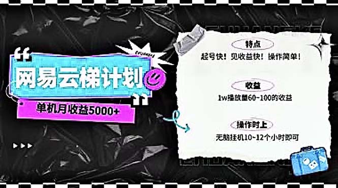 2024网易云云梯计划 单机日300+ 无脑月入5000+-副业网