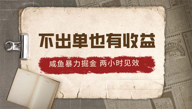 2024咸鱼暴力掘金，不出单也有收益，两小时见效，当天突破500+-副业网