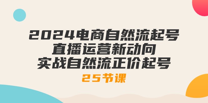 2024电商自然流起号，直播运营新动向 实战自然流正价起号-25节课-副业网