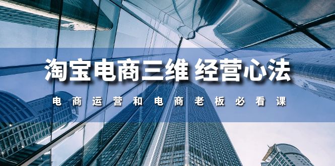 淘宝电商三维 经营心法：电商运营和电商老板必看课-副业网