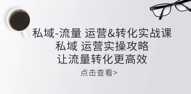 私域-流量 运营&转化实操课：私域 运营实操攻略 让流量转化更高效-副业网