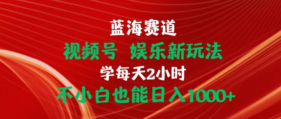 蓝海赛道视频号 娱乐新玩法每天2小时小白也能日入1000+-副业网