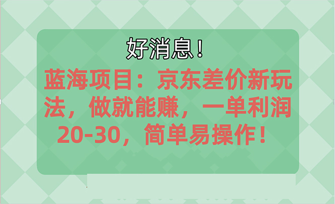 越早知道越能赚到钱的蓝海项目：京东大平台操作，一单利润20-30，简单…-副业网