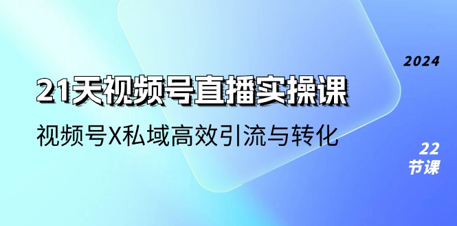 21天-视频号直播实操课，视频号X私域高效引流与转化-副业网