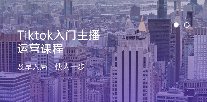 Tiktok入门主播运营课程，及早入局，快人一步-副业网