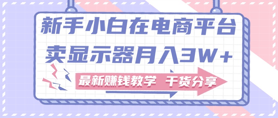 新手小白如何做到在电商平台卖显示器月入3W+，最新赚钱教学干货分享-副业网