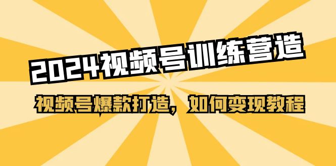 2024视频号训练营，视频号爆款打造，如何变现教程-副业网