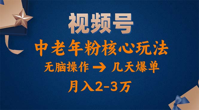 视频号火爆玩法，高端中老年粉核心打法，无脑操作，一天十分钟，月入两万-副业网