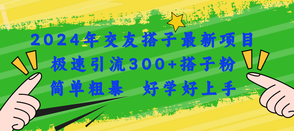 2024年交友搭子最新项目，极速引流300+搭子粉，简单粗暴，好学好上手-副业网