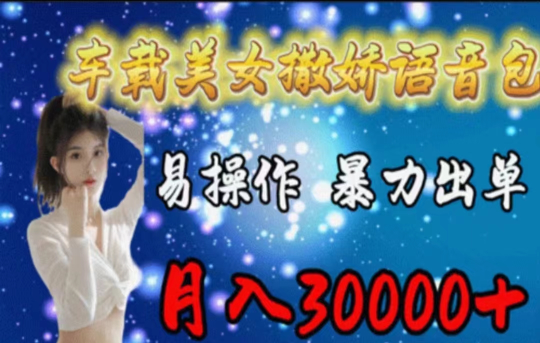 车载美女撒娇语音包，执行就出单，月入3000＋，小白看完课程就能马上实操-副业网