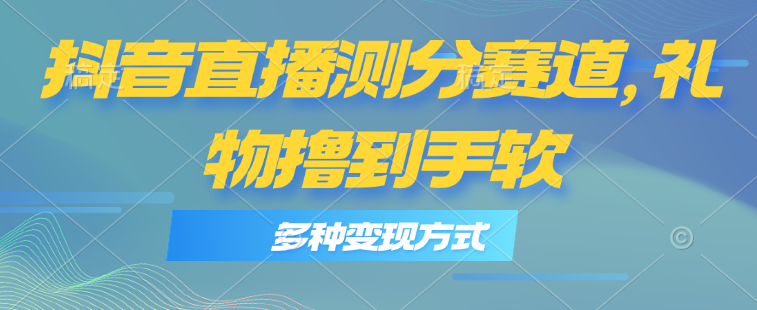 抖音直播测分赛道，多种变现方式，轻松日入1000+-副业网