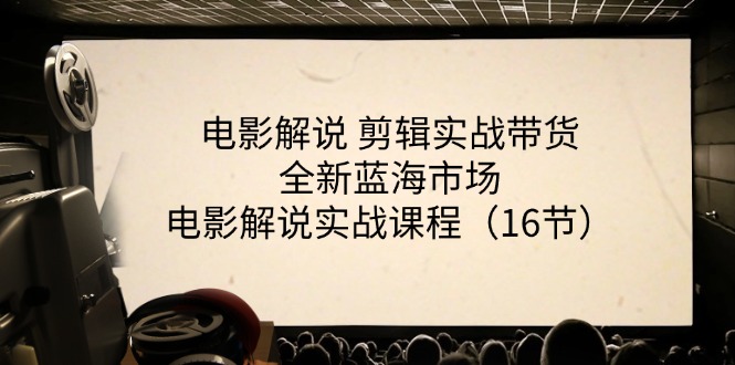 电影解说 剪辑实战带货全新蓝海市场，电影解说实战课程-副业网