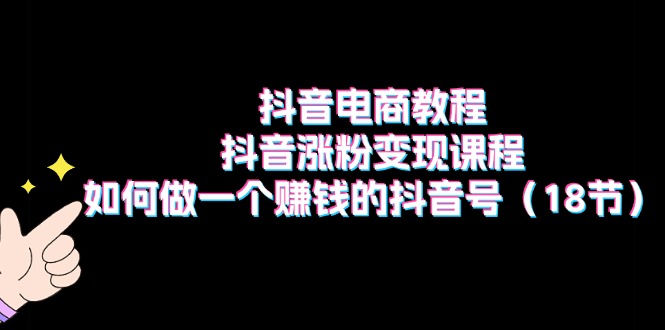 抖音电商教程:抖音涨粉变现课程:如何做一个赚钱的抖音号-副业网