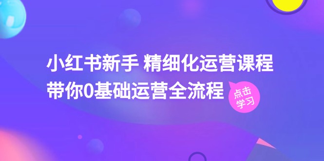 小红书新手 精细化运营课程,带你0基础运营全流程-副业网