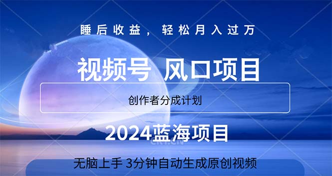 2024蓝海项目，3分钟自动生成视频，月入过万-副业网