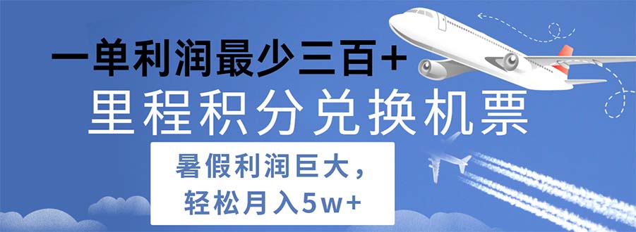 2024暑假利润空间巨大的里程积分兑换机票项目，每一单利润最少500-副业网