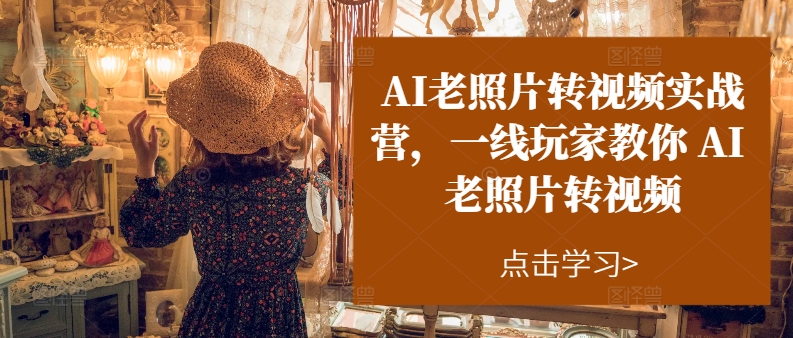 AI老照片转视频实操训练营，一线玩家教你AI老照片转视频-副业网