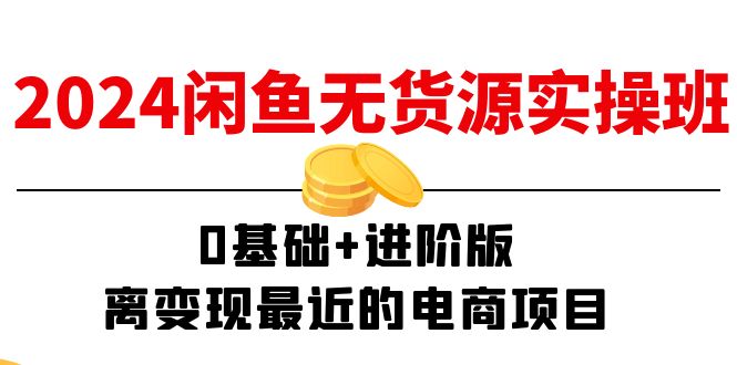 2024闲鱼-无货源实操班：0基础+进阶版，离变现最近的电商项目-副业网