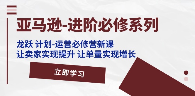 亚马逊-进阶必修系列，龙跃 计划-运营必修营新课，让卖家实现提升 让单…-副业网