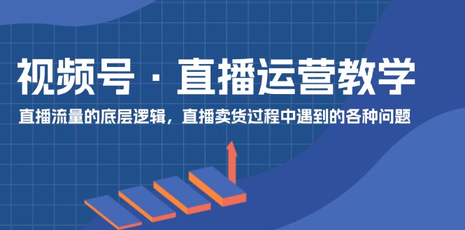 视频号 直播运营教学：直播流量的底层逻辑，直播卖货过程中遇到的各种问题-副业网