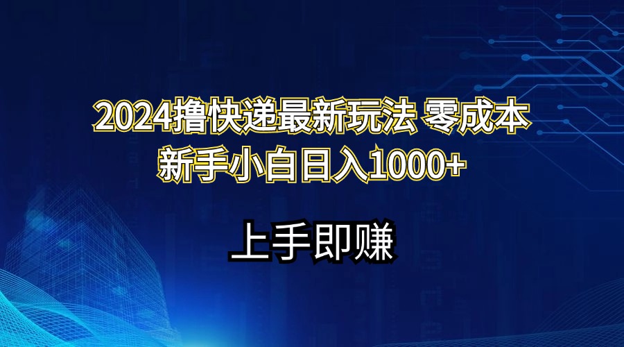 2024撸快递最新玩法零成本新手小白日入1000+-副业网