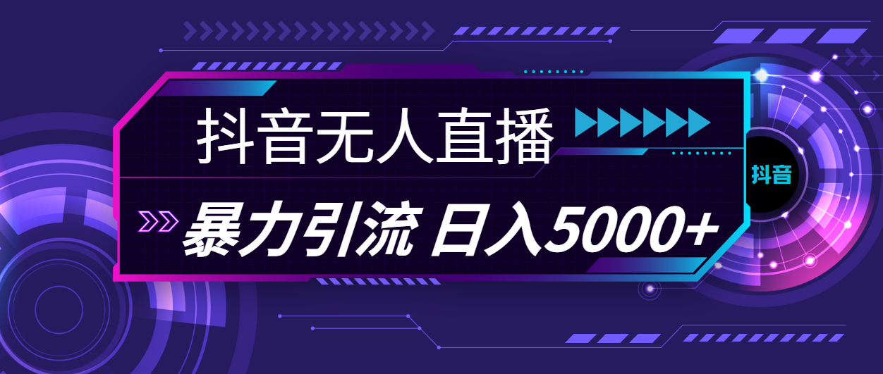 抖音无人直播，暴利引流，日入5000+-副业网