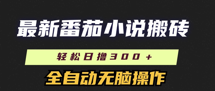 最新番茄小说搬砖，日撸300＋！全自动操作，可矩阵放大-副业网