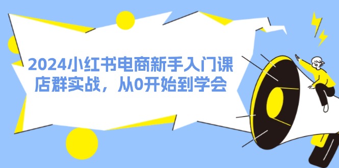 2024小红书电商新手入门课，店群实战，从0开始到学会-副业网