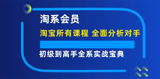 淘系会员【淘宝所有课程，全面分析对手】，初级到高手全系实战宝典-副业网